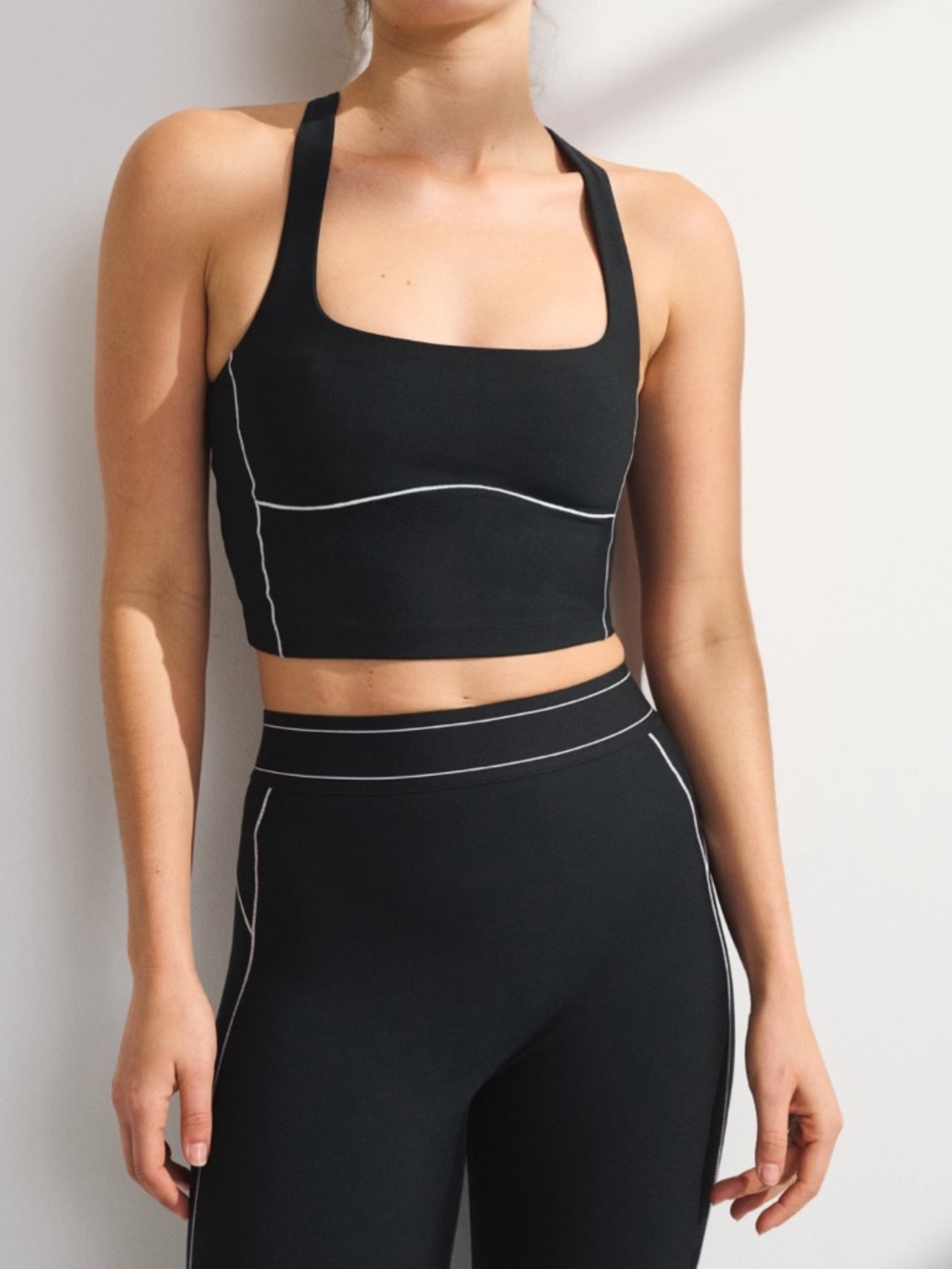 Abercrombie & Fitch Black Tank Top with White Contrast Stitching